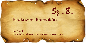 Szakszon Barnabás névjegykártya