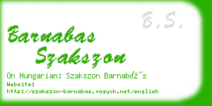 barnabas szakszon business card